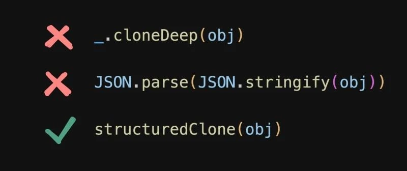 چرا باید به جای JSON.stringify و {obj...} از structuredClone استفاده کنیم؟
